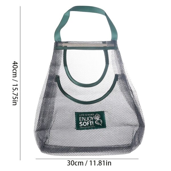 1pc/2pcs; Large Capacity Double Layer Hanging Mesh Storage Bag; Reusable Bags; Fruit And Vegetable Bags - Image 6