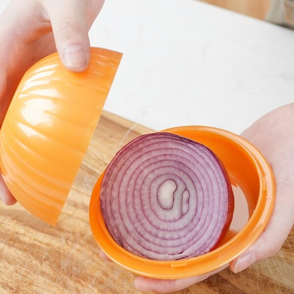 1pc Onion Plastic Storage Box; Onion Shaped Food Saver Storage Container; 450ml/15.8oz - Image 2