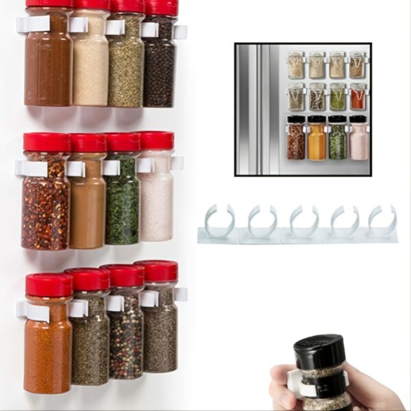 4pcs/set Universal Spice Jar Clips; Useful Organizer And Dispenser For Refrigerators; No Screws Needed - Image 5