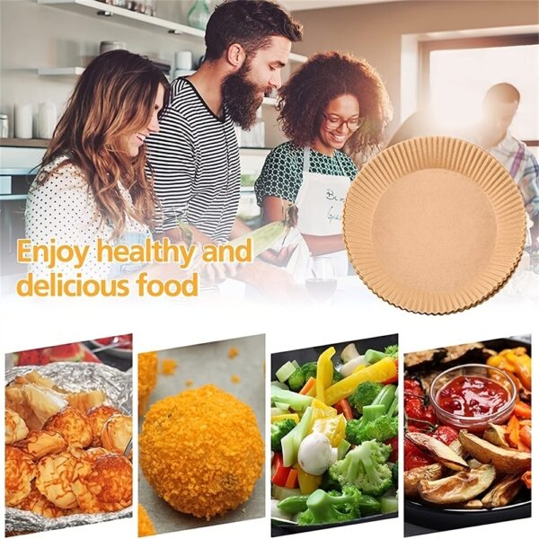 50pcs Air Fryer Disposable Paper Liner; Parchment Paper; Non-stick Disposable Air Fryer Liners; Baking Paper; Oil-proof; Water-proof; Parchment For Baking Roasting Microwave - Image 9