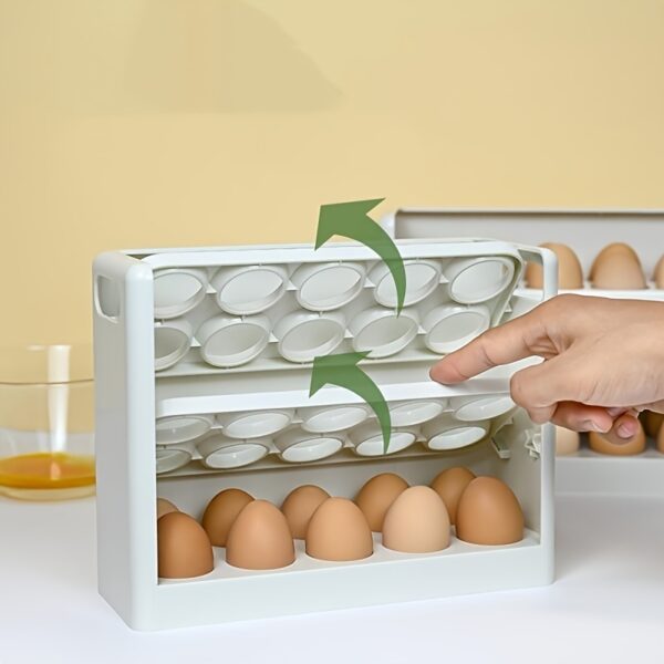 Refrigerator Egg Storage Box; Side Door Multi-layer Egg Tray For Refrigerator; Anti-fall Egg Tray; Kitchen Egg Rack - Image 2