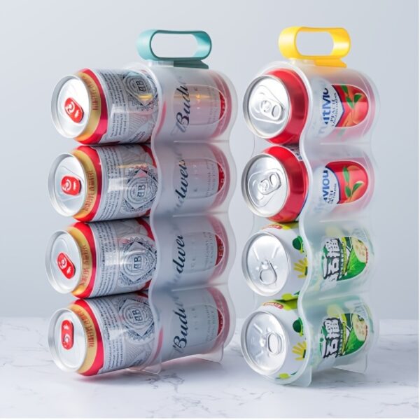 1pc Portable Can Organizer For Refrigerator Shelf Beer Can Holder Fridge Storage Sliding Rack Clear Plastic Storage Containers For Food - Image 5