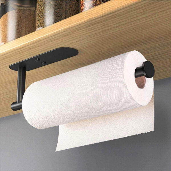 Kitchen Towel Holder; Cabinet Wall Mount Rack; Adhesive Tissue Holder; Tissue Roll Holder - Image 3