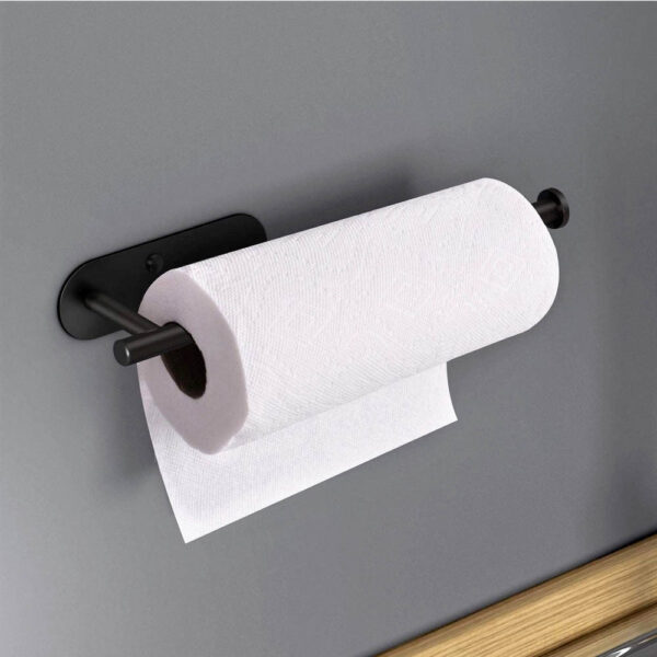 Kitchen Towel Holder; Cabinet Wall Mount Rack; Adhesive Tissue Holder; Tissue Roll Holder - Image 5