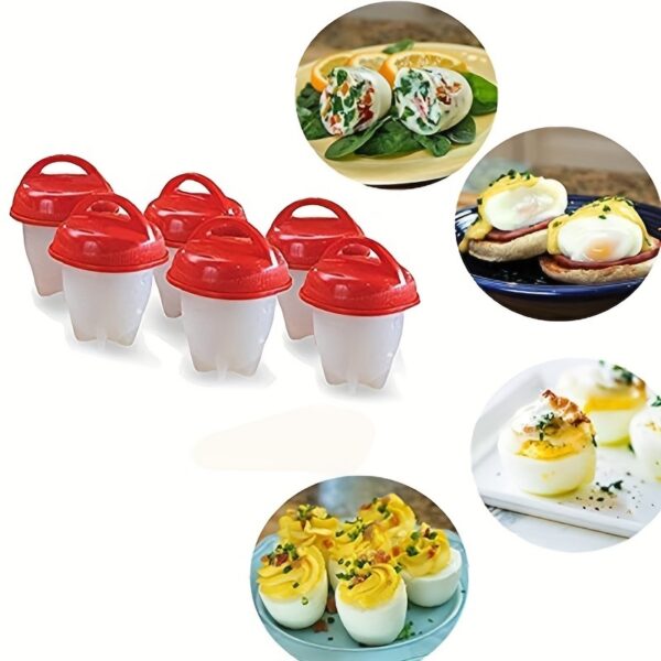 3pcs/6pcs Non-stick Silicone Egg Cup; Cooking Cooker Kitchen Baking Gadget Pan Separator Steamed Egg Cup; Egg Poachers Cooker Accessories - Image 3