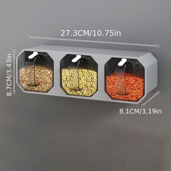 1pc Punch-free Wall-mounted Seasoning Box; Seasoning Jar; Kitchen Seasoning Storage Container; Seasoning Bottle; Spice Box Organizer; Seasoning Storage Box - Image 8