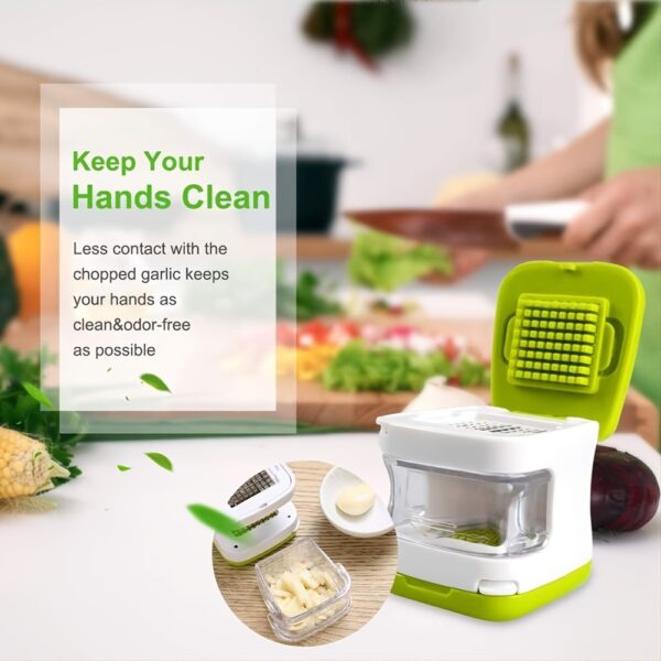 1pc Garlic Press Stainless Steel Double-sided Gadget Crusher And Slicer With Ergonomic Design And Practical Kitchen Utensils To Keep Your Hands Free Of Odor - Image 2