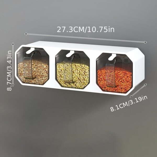 1pc Punch-free Wall-mounted Seasoning Box; Seasoning Jar; Kitchen Seasoning Storage Container; Seasoning Bottle; Spice Box Organizer; Seasoning Storage Box - Image 7