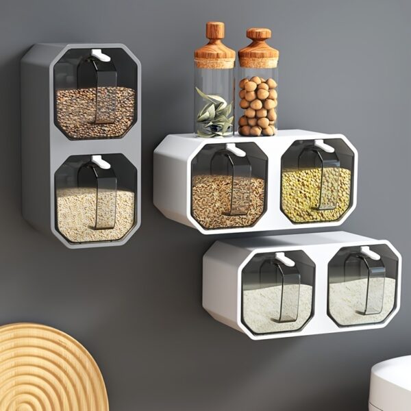 1pc Punch-free Wall-mounted Seasoning Box; Seasoning Jar; Kitchen Seasoning Storage Container; Seasoning Bottle; Spice Box Organizer; Seasoning Storage Box - Image 2