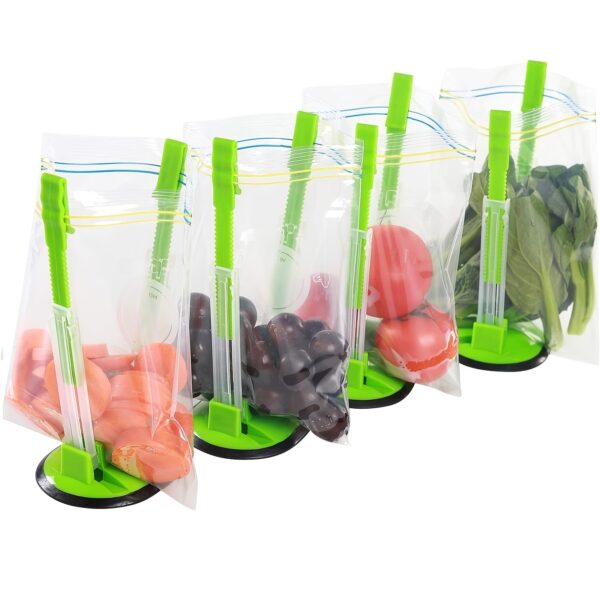 1pc Food Storage Bag Holder; Adjustable Food Prep Bag Holder; Non-Slip Base For Plastic Freezer Bags; Pour Leftovers; Snacks And Meal Prep Ingredients; Prevent Spills - Image 5