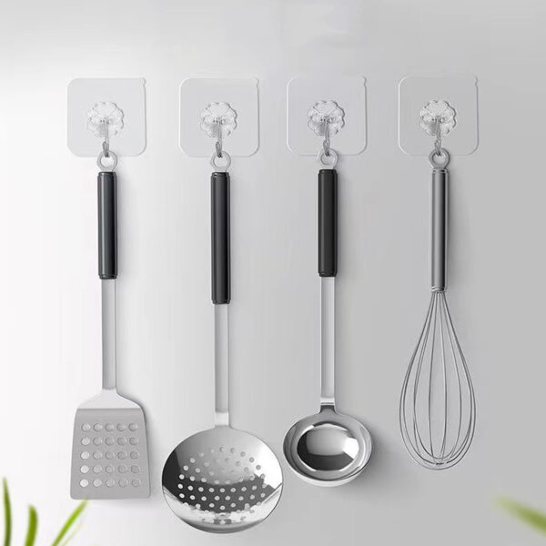 30pcs Practical Adhesive Hooks; Multifunctional Hooks; Transparent Anti-Skid Traceless Hooks; Kitchenware Hook - Image 2