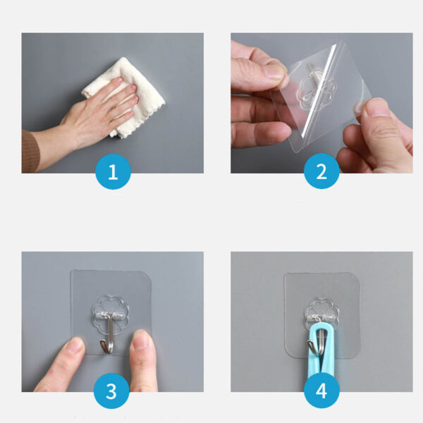 30pcs Practical Adhesive Hooks; Multifunctional Hooks; Transparent Anti-Skid Traceless Hooks; Kitchenware Hook - Image 5