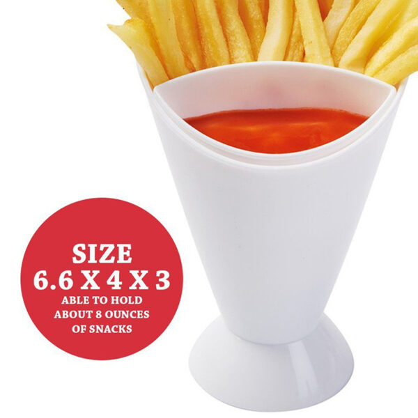 1pc Plastic French Fry / Chip Dish + Dipping Sauce; Chip Cup For Chips & Salsa; French Fries & Ketchup; Vegetables & Dip - Image 5