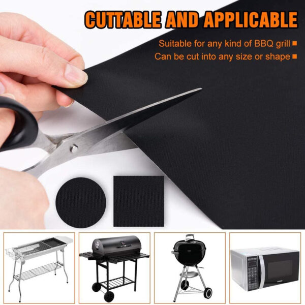 5pcs Non-stick BBQ Grill Mat Baking Mat BBQ Tools Cooking Grilling Sheet Heat Resistance Easily Cleaned Kitchen Tools; 15.75*12.99inch - Image 4