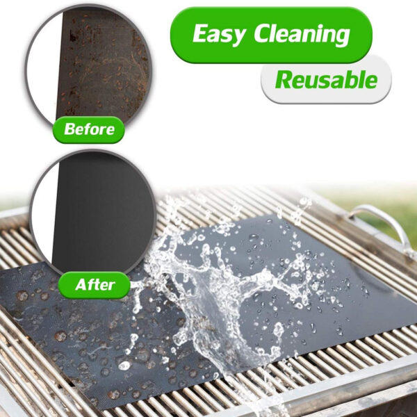 5pcs Non-stick BBQ Grill Mat Baking Mat BBQ Tools Cooking Grilling Sheet Heat Resistance Easily Cleaned Kitchen Tools; 15.75*12.99inch - Image 5