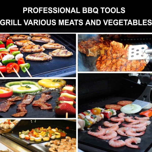 5pcs Non-stick BBQ Grill Mat Baking Mat BBQ Tools Cooking Grilling Sheet Heat Resistance Easily Cleaned Kitchen Tools; 15.75*12.99inch - Image 7