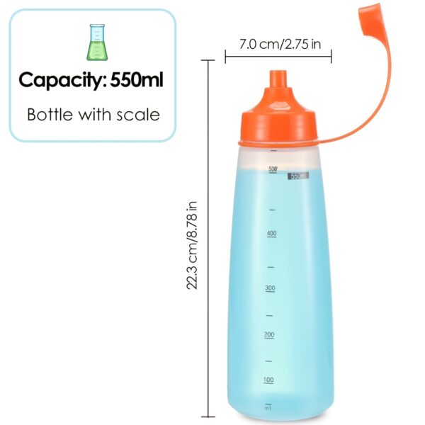 3pcs; Condiment Squeeze Bottles; Plastic Condiment Squeeze Bottles With Squeeze Top; Sauce Squeeze Bottles For Sauces; Kitchen Supplies - Image 3