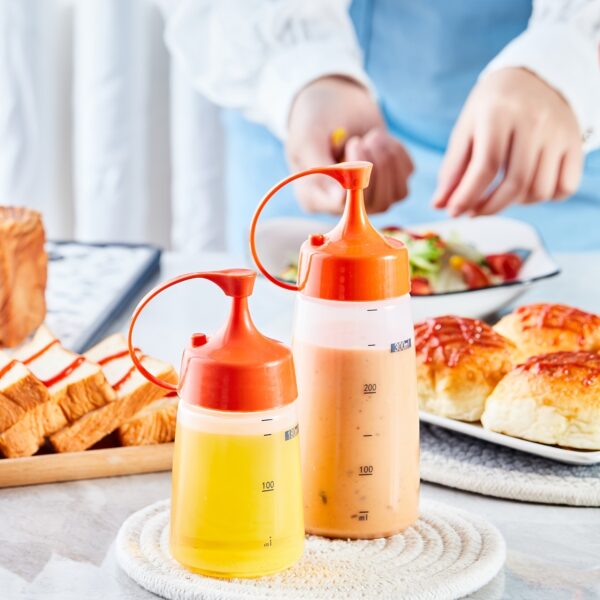 3pcs; Condiment Squeeze Bottles; Plastic Condiment Squeeze Bottles With Squeeze Top; Sauce Squeeze Bottles For Sauces; Kitchen Supplies - Image 5