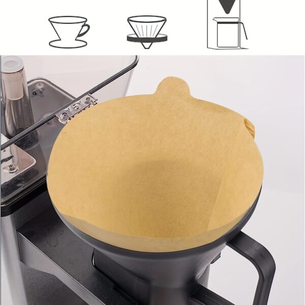 100pcs Of V60 Filters 02; Conical Coffee Filters 2; Size 02 Coffee Filters; Used For Pour-over Coffee Drippers; 1-4 Cups; 100 Pieces; Natural And Unbleached - Image 4