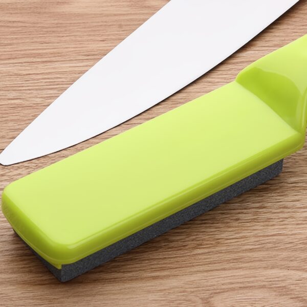 1pc Knife Sharpener With Handle; Sharpening Kitchen Tool; Household Labor-saving Sharpener - Image 2