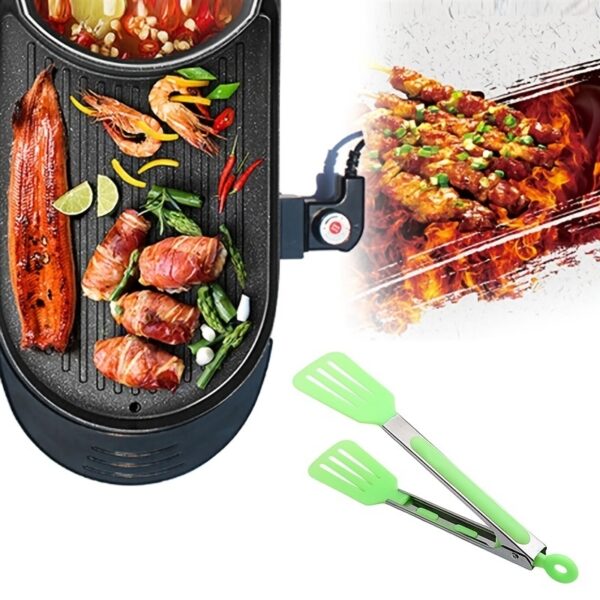 1pc Cross-border Exclusively For 9-inch Nylon Square Head Food Clip Barbecue Clip Flat Clip Bread Clip Stainless Steel Food Clip - Image 5