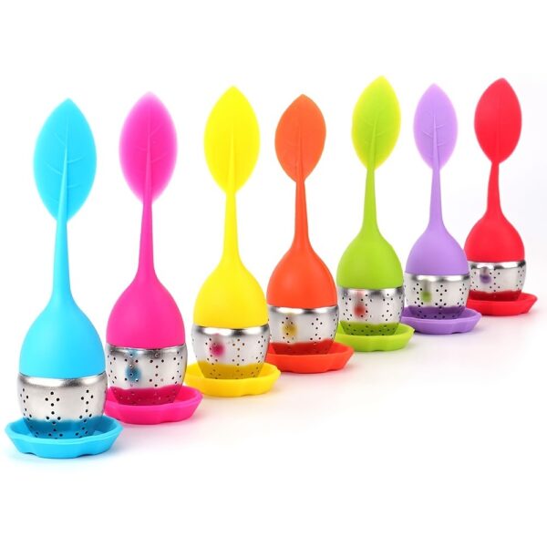 1pc/7pcs Tea Infuser Silicone Handle Stainless Steel Strainer Drip Tray Included - Loose Tea Steeper - Best Tea Infuser For Loose Leaf Or Herbal Tea - Image 14