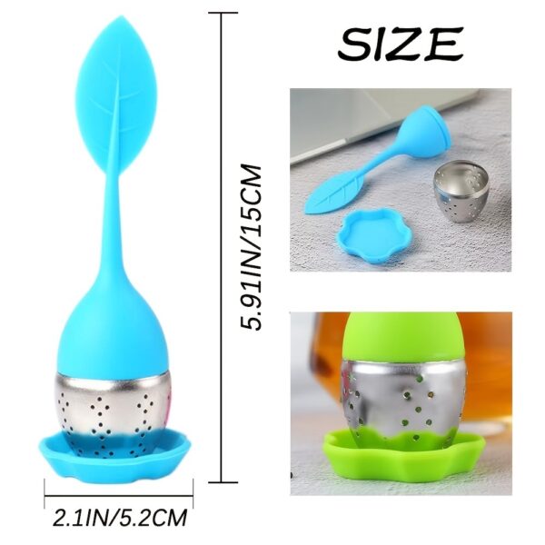 1pc/7pcs Tea Infuser Silicone Handle Stainless Steel Strainer Drip Tray Included - Loose Tea Steeper - Best Tea Infuser For Loose Leaf Or Herbal Tea - Image 11