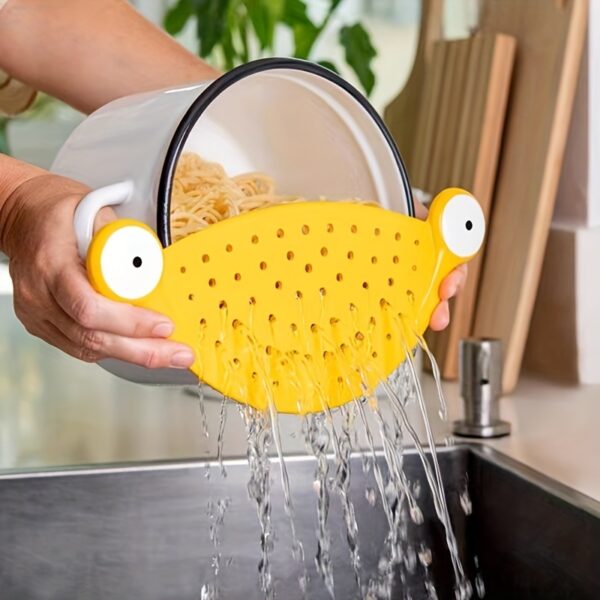 1pc Pasta Strainer - Cute Monster Eye Design - BPA Free Food Strainer For Kitchen - Noodle And Pot Strainer Kitchen Accessory Gift - Image 2