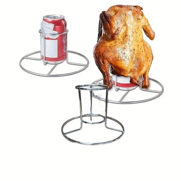 1pc Beer Can Chicken Holder; Vertical Chicken Rack; Stainless Steel Chicken Racks For BBQ; Grilling Roasting - Image 2