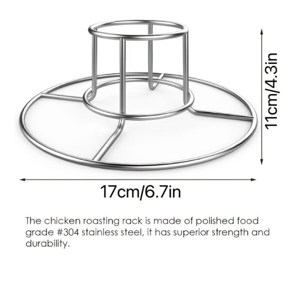 1pc Beer Can Chicken Holder; Vertical Chicken Rack; Stainless Steel Chicken Racks For BBQ; Grilling Roasting - Image 4