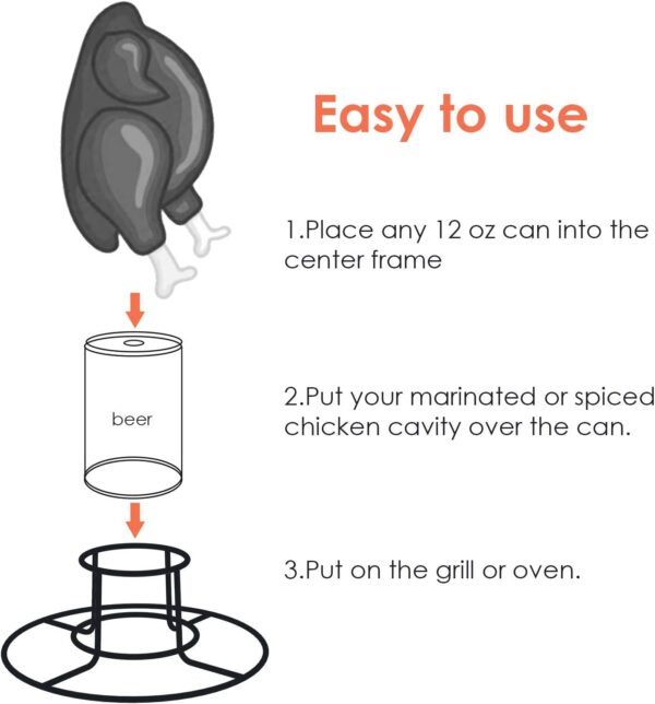 1pc Beer Can Chicken Holder; Vertical Chicken Rack; Stainless Steel Chicken Racks For BBQ; Grilling Roasting - Image 10