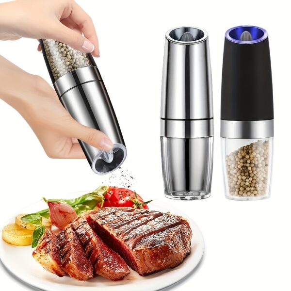 1pc/2pcs Electric Pepper Mill Herb Coffee Grinder Automatic Gravity Induction Salt Shaker Grinders Machine Kitchen Herb Spice Mill Tools (Battery Not Included) - Image 3