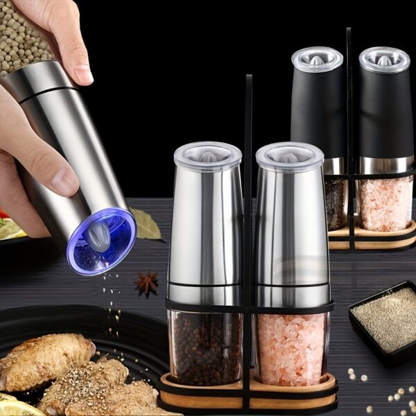 1pc/2pcs Electric Pepper Mill Herb Coffee Grinder Automatic Gravity Induction Salt Shaker Grinders Machine Kitchen Herb Spice Mill Tools (Battery Not Included) - Image 12