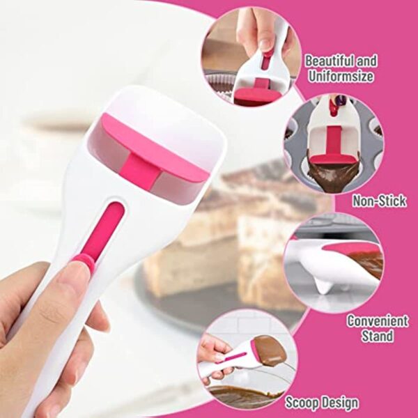 Cupcake Scoop - BPA-Free Batter Dispenser With Measuring Function For Equal Amounts For Drip-Free Baking And Clean Counters Kitchen Gadgets - Image 5