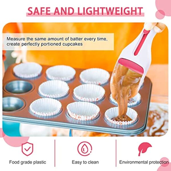 Cupcake Scoop - BPA-Free Batter Dispenser With Measuring Function For Equal Amounts For Drip-Free Baking And Clean Counters Kitchen Gadgets - Image 7