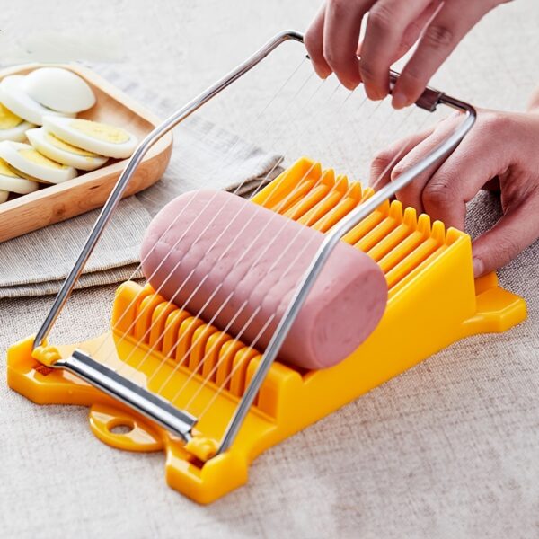 1pc; Multifunctional Luncheon Meat Cutter; Stainless Steel Egg Cutter; Cutting 10 Pieces For Fruit Onion Soft Food Roast Legs; Spam Slicer; Kitchen Tools - Image 5