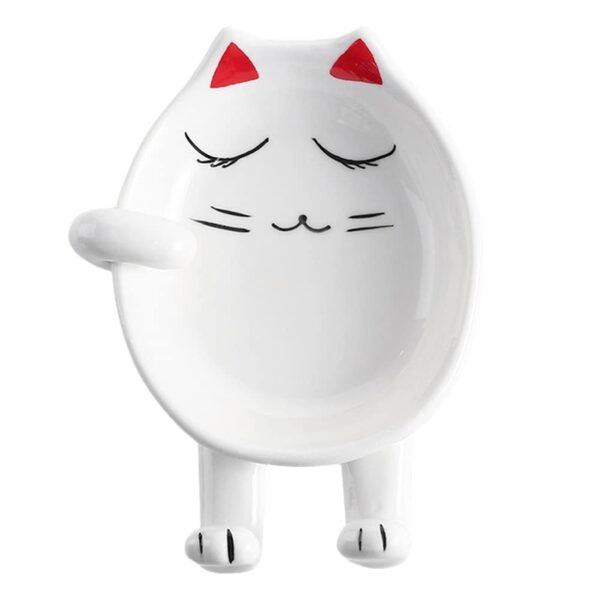 1pc Cat Spoon Rest; Ceramic Cute Spoon Holder Rest For Stove Top; Cat Kitchen Accessories; Stove Holder Utensil Spoon Rest For Kitchen Counter - Image 2