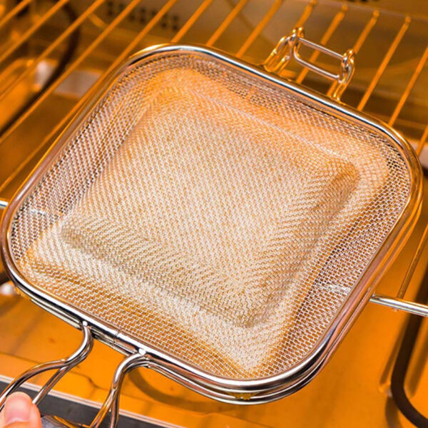 Sandwich Toaster Bread Grill Net Stainless Steel Sandwich Grilling Basket Foldable Sandwich Baking Tool Oven Food Grill Rack - Image 8