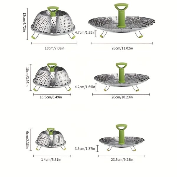 1pc; Foldable Steamer Rack; Stainless Steel Steamer Basket; Folding Steamer Insert For Veggie; Fish; Seafood; Bun; And More; Kitchen Gadgets; Kitchen Accessories - Image 7