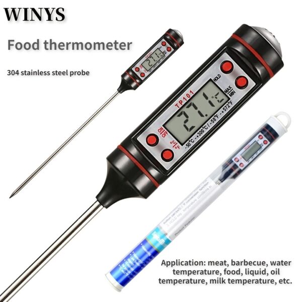 1pc Kitchen Meat Thermometer With Probe, Digital LCD Display For Food Baking, BBQ, And Liquids - Multi-functional Thermometer Pen With High Accuracy And Instant Read - Image 2