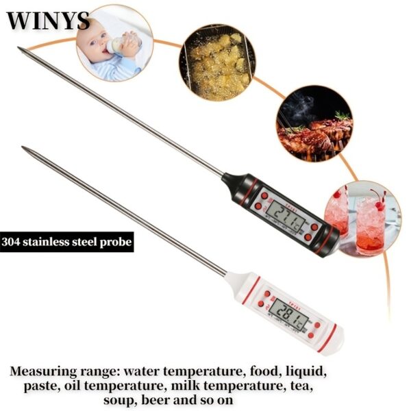 1pc Kitchen Meat Thermometer With Probe, Digital LCD Display For Food Baking, BBQ, And Liquids - Multi-functional Thermometer Pen With High Accuracy And Instant Read - Image 3