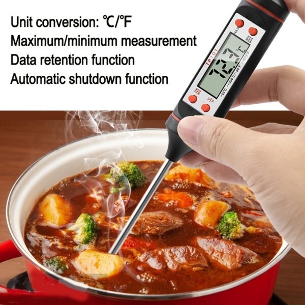 1pc Kitchen Meat Thermometer With Probe, Digital LCD Display For Food Baking, BBQ, And Liquids - Multi-functional Thermometer Pen With High Accuracy And Instant Read - Image 5