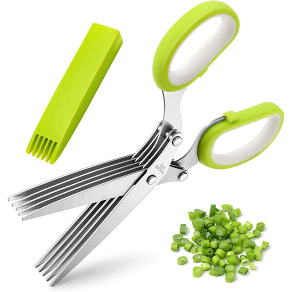 1pc 5 Blade Kitchen Herb Shears Herb Cutter For Chopping Basil Chive Parsley - Image 3