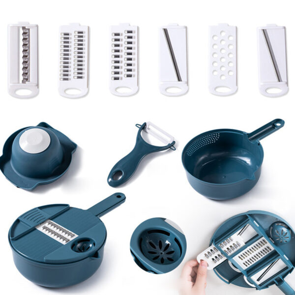 1pc Multifunctional Vegetable Cutter, Potato Shredded Grater, 3 Blades Or 6 Blades For Choose 11in*7.2in - Image 5