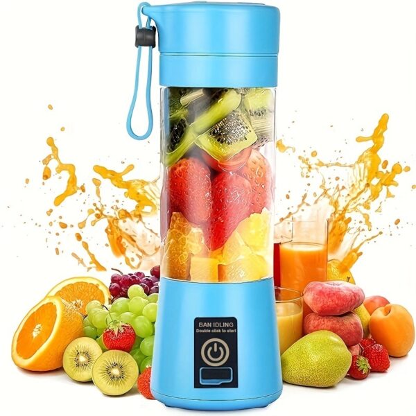 1pc Portable 6 Blades In 3D Juicer Cup, Updated Version Rechargeable Juice Blender Secure Switch Electric Fruit Mixer For Superb Mixing, USB Rechargeable - Image 6