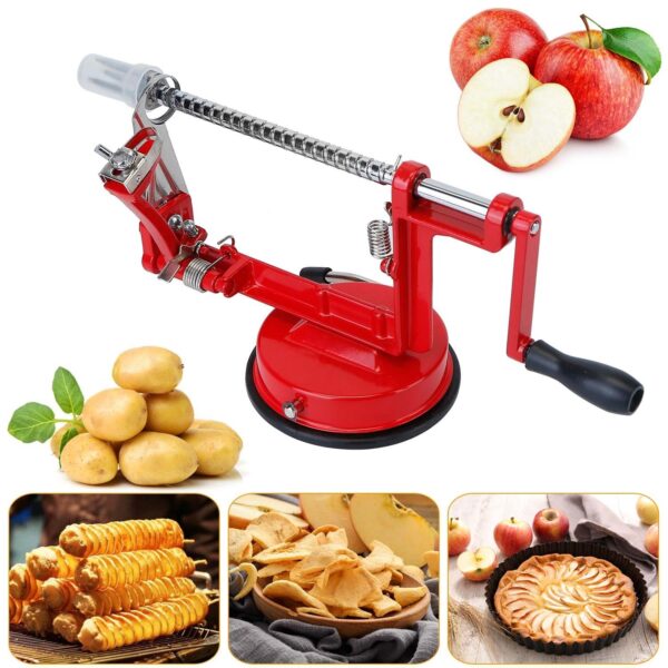 3In 1 Apple Peeler Manual Rotation Potato Fruit Core Slicer Kitchen Hand Cracking Corer - Image 6