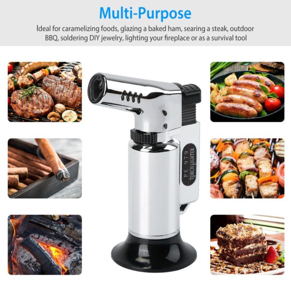 Culinary Butane Torch Lighter Refillable Blow Torch Adjustable Flame Kitchen Cooking BBQ Torch (Gas Not Included) - Image 27