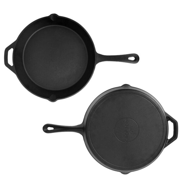 Pre-Seasoned Cast Iron Skillet Oven Safe Cookware Heat-Resistant Holder 12inch Large Frying Pan - Image 10