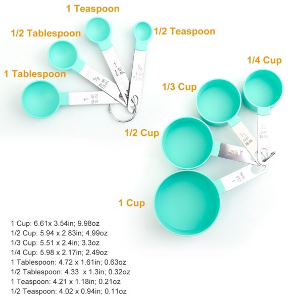 8Pcs Plastic Measuring Spoons Cups Scale Teaspoon Tablespoon Set Kitchen Utensil Tools - Image 2