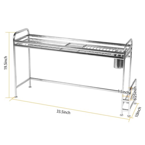 Over Sink Dish Drying Rack Shelf Stainless Steel Kitchen Countertop Bowl Dish Chopping Board Organizer Rack - Image 5